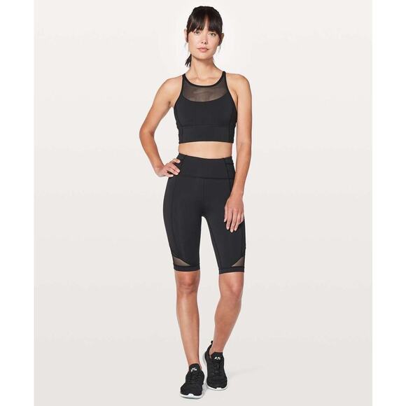 Lululemon Women’s Clip-In Long Line Sweat Wicking Athletic Sports Bra Black - Picture 2 of 12